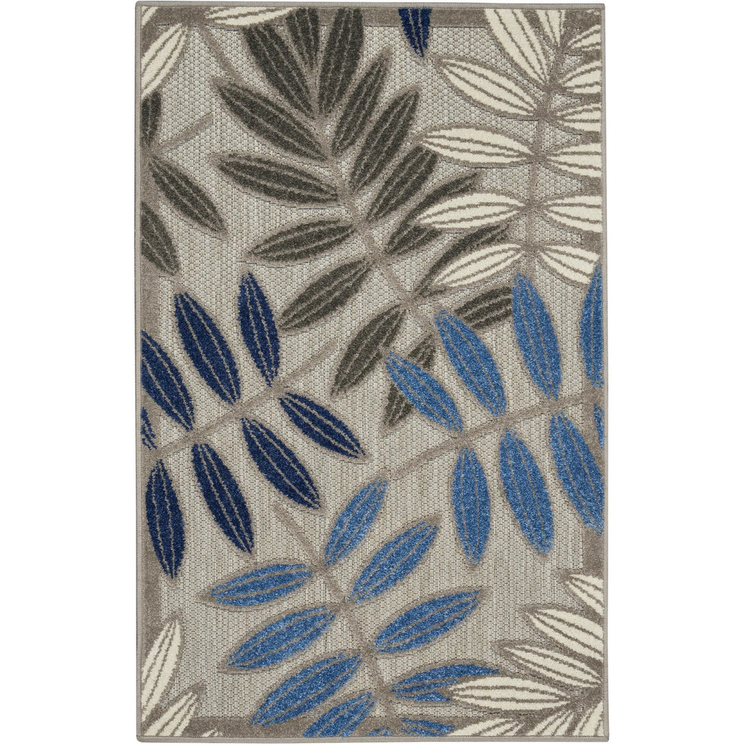 Aloha Leaf Print Vibrant Indoor/Outdoor Area Rug