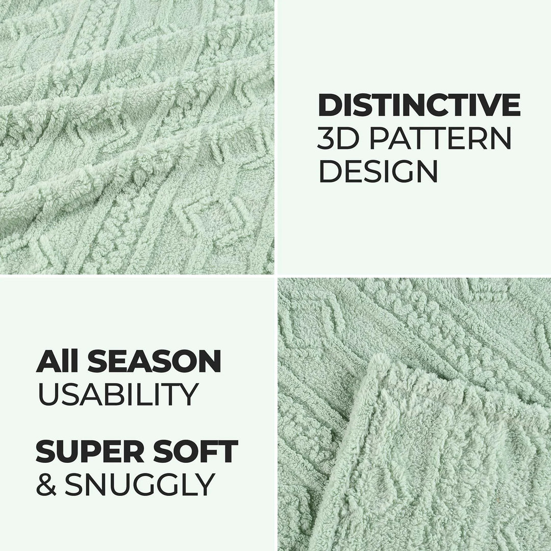 Arctic Boho Jacquard Plush Fluffy Fleece Blanket