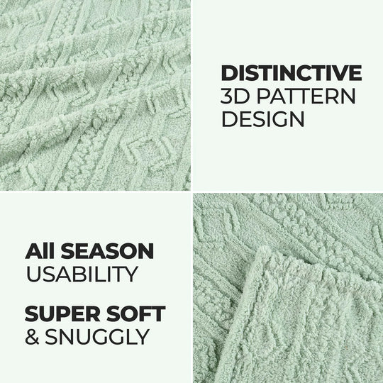 Arctic Boho Jacquard Plush Fluffy Fleece Blanket