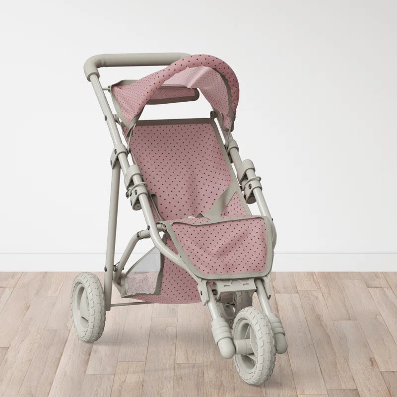 Olivia'S Little World Doll Jogging-Style Stroller, Pink/Cream/Gray