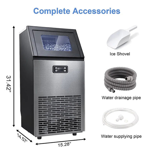 100 Lb. Daily Production Clear Ice Freestanding Ice Maker