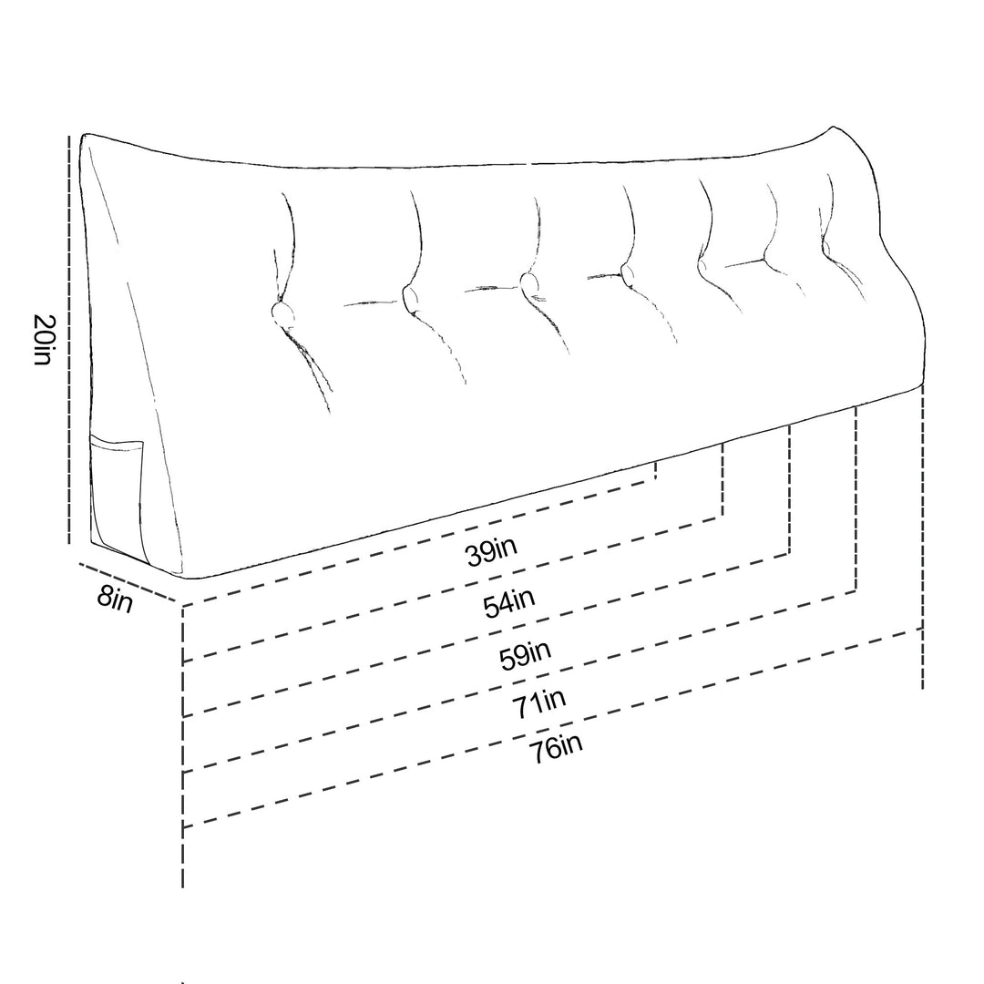 Bed Rest Wedge Reading Pillow Headboard Back Support Cushion