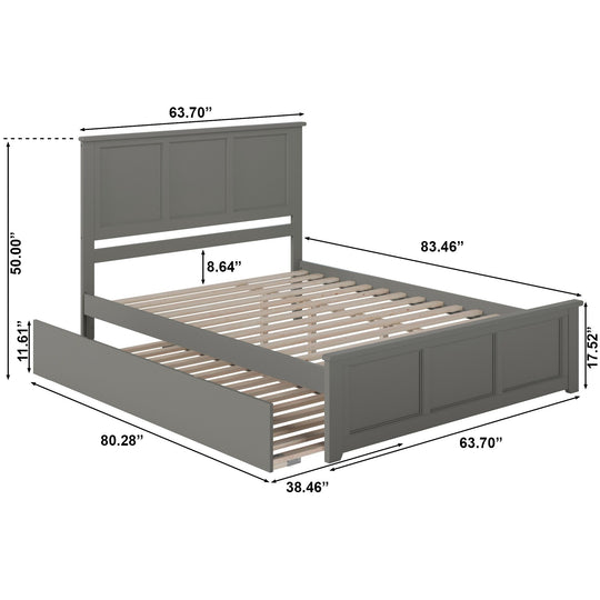 Madison Platform Bed with Matching Footboard & Trundle