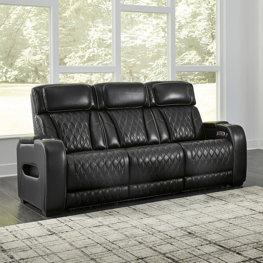 Boyington Black Power Reclining Sofa - 86"W X 38"D X 44"H
