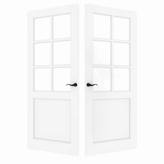 Interior Transparent Glass Doors Solid Wood French Door with Hardware Kit Jamb