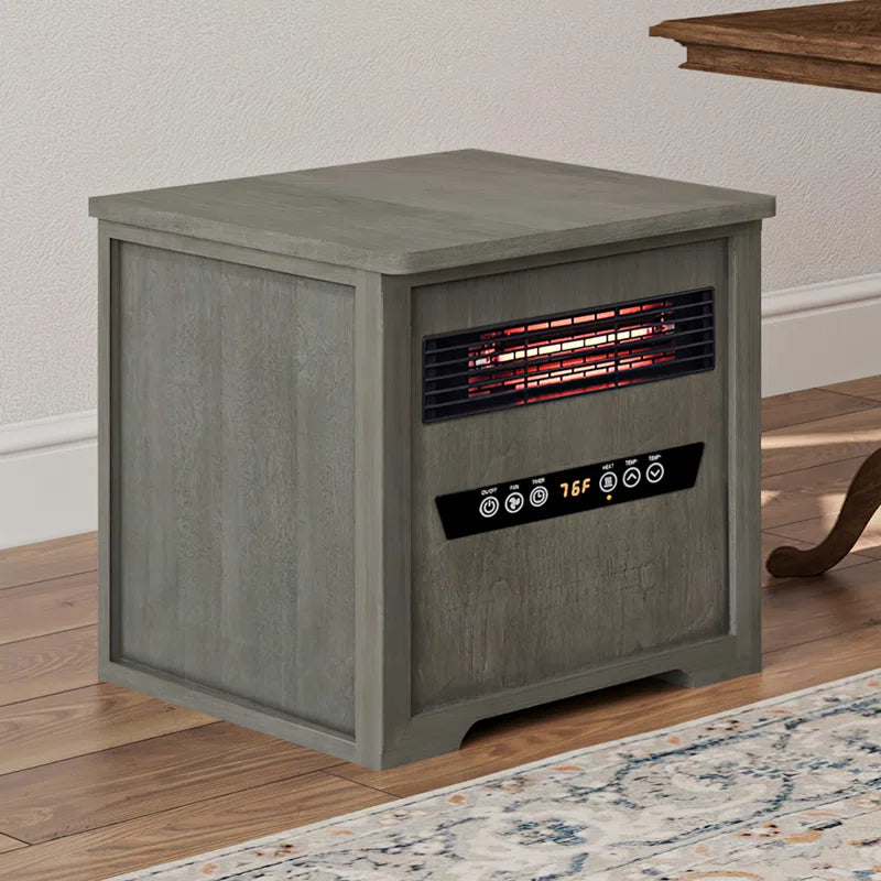 Infrared Portable Rolling Space Heater with Remote Control, Driftwood Grain Finish