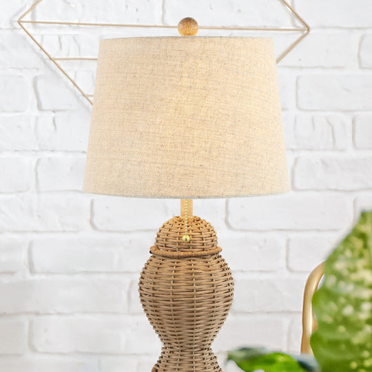 Hunter Wicker 20.5" Bohemian Rustic Iron LED Table Lamp