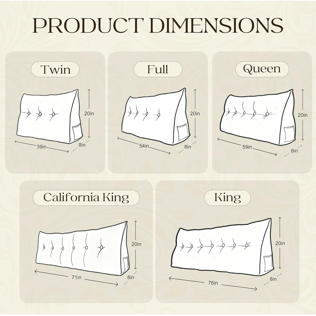 Bed Rest Wedge Reading Pillow Headboard Back Support Cushion