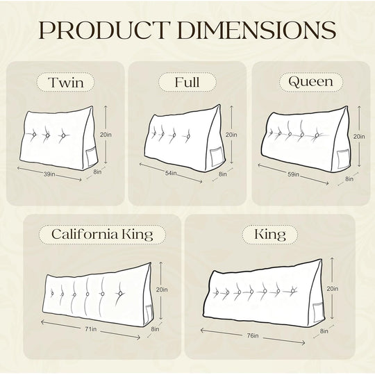 Bed Rest Wedge Reading Pillow Headboard Back Support Cushion