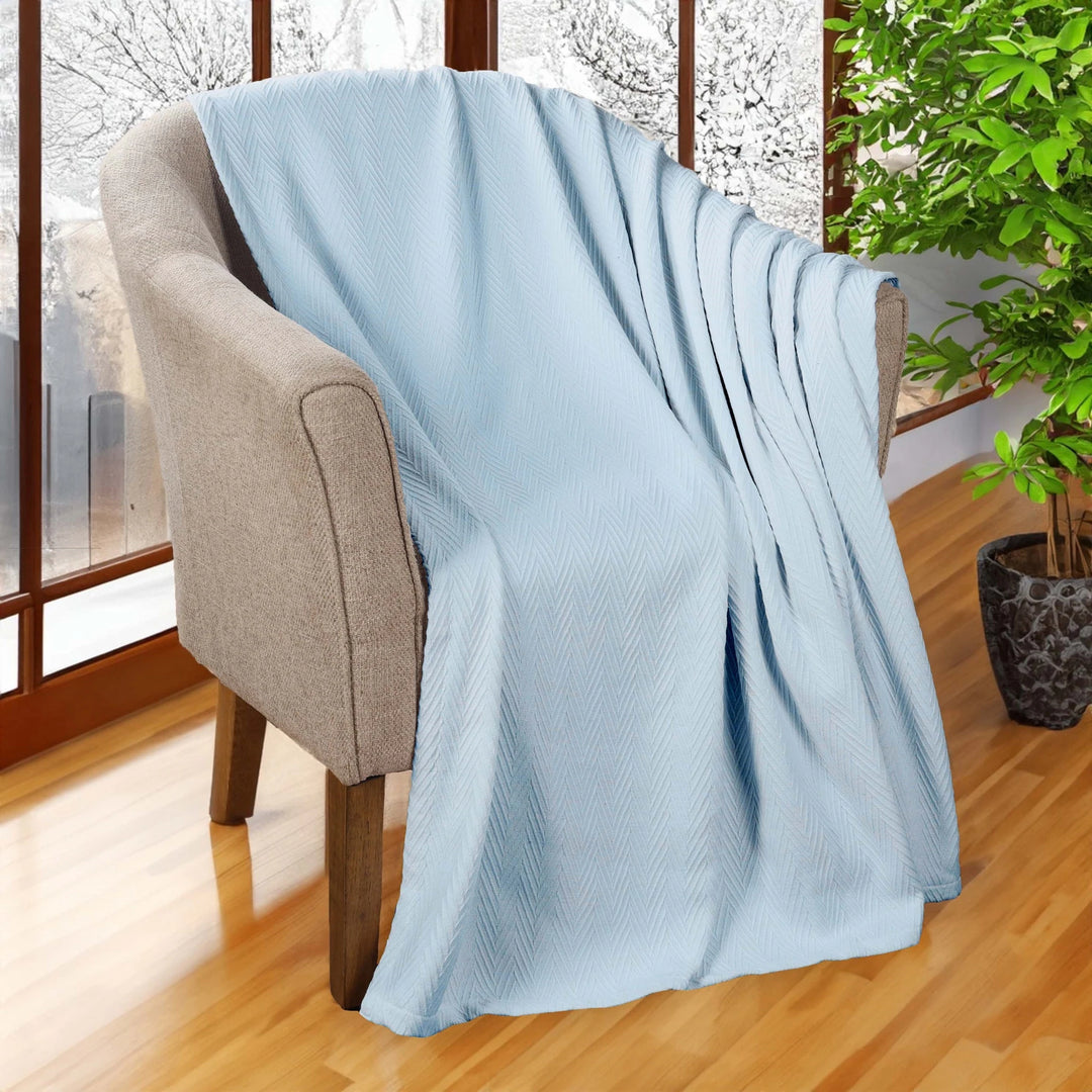 Metro Zig-Zag Chevron All-Season Bedding Cotton Blanket
