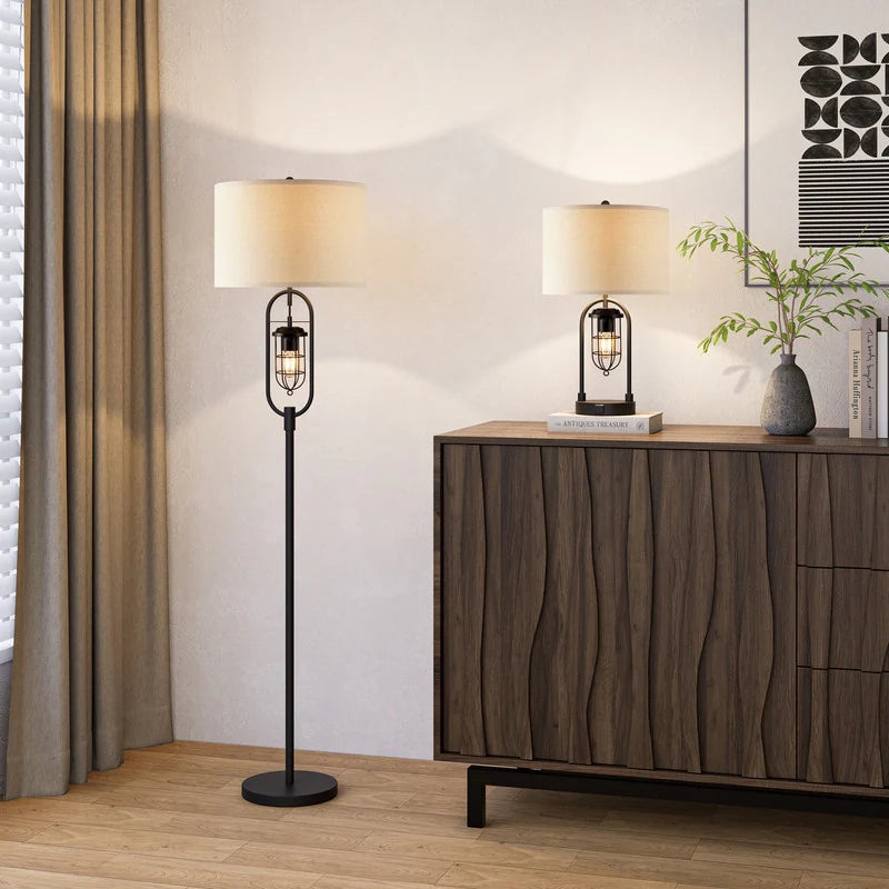 62.5 Inch Bronze Standard Floor Lamp with Night Light