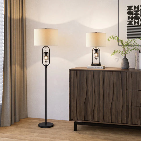 62.5 Inch Bronze Standard Floor Lamp with Night Light