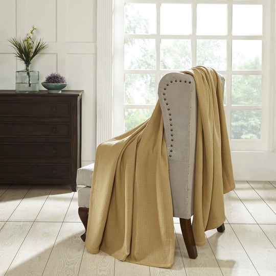 Waffle Weave Honeycomb Knit Soft Cotton Blanket