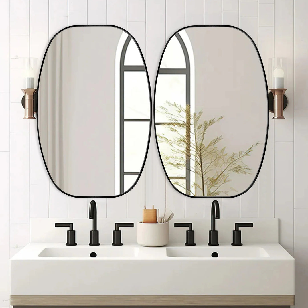 2 Pack Oval Mirror Vanity Decorative Wall Mirror