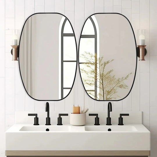 2 Pack Oval Mirror Vanity Decorative Wall Mirror