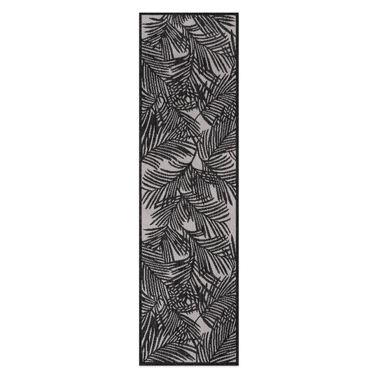 Contemporary Palm Leaf Textured Flat Weave Indoor/Outdoor Area Rug