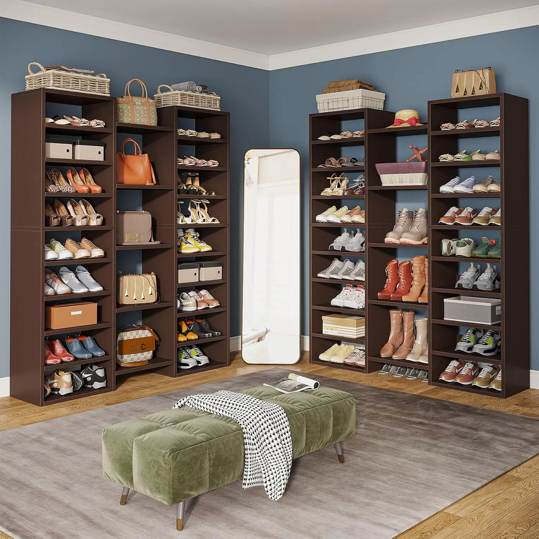 14-Tier Shoe Rack, 46 Pairs Freestanding Tall Entryway Shoe Organizer
