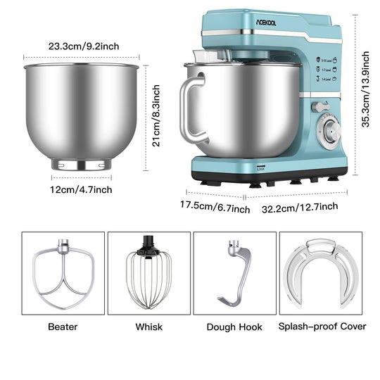 7.5 Quarts 10 Speed Tilt Head Kitchen Stand Mixer