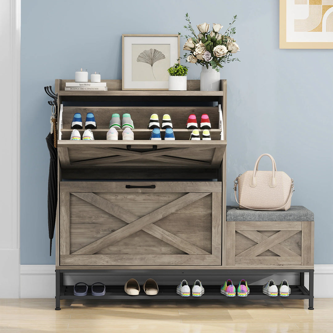 Shoe Storage Cabinet with Drawers Entryway Shoe Storage
