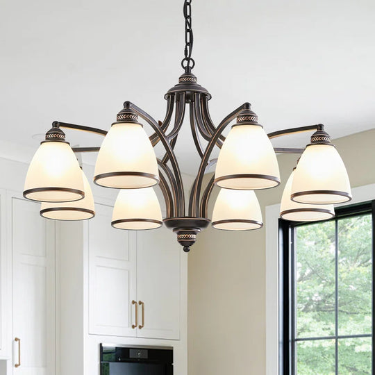8-Light Steel Dimmable Classic / Traditional Chandelier