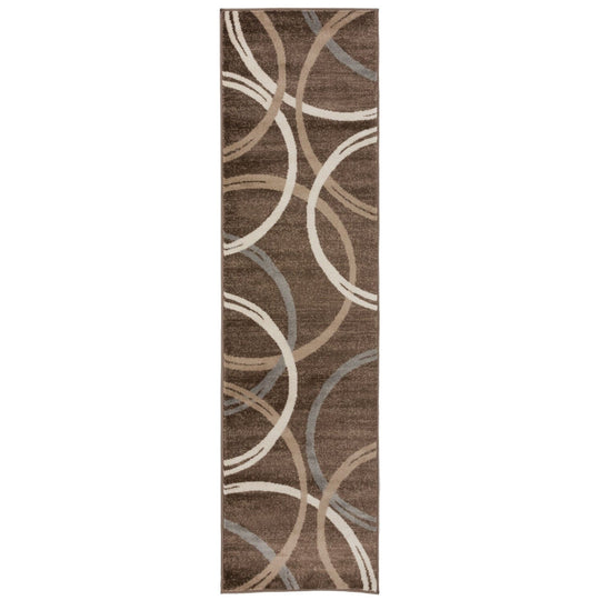 Contemporary Abstract Circles Design Area Rug