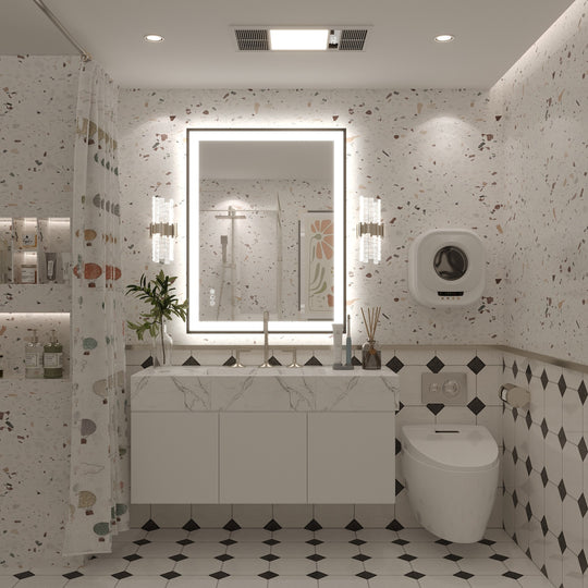 Extra Large Black Frame LED Bathroom Vanity Mirror with 3 Years Warranty and UL Certified