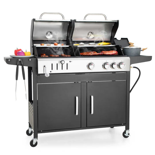 Synae  3 - Burner 2-In-1 Charcoal and Gas Grill