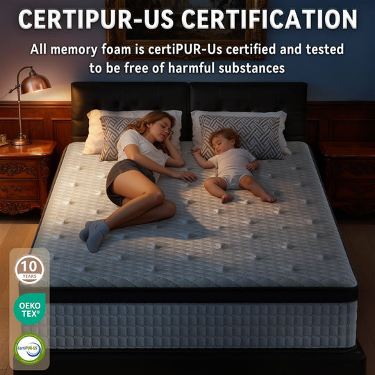 12-Inch Hybrid Mattress with Memory Foam Comfort & Individually Wrapped Coils