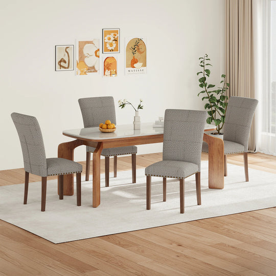 RENEWLINE Dining Chairs, Fabric with Nailhead Trim and Wood Legs