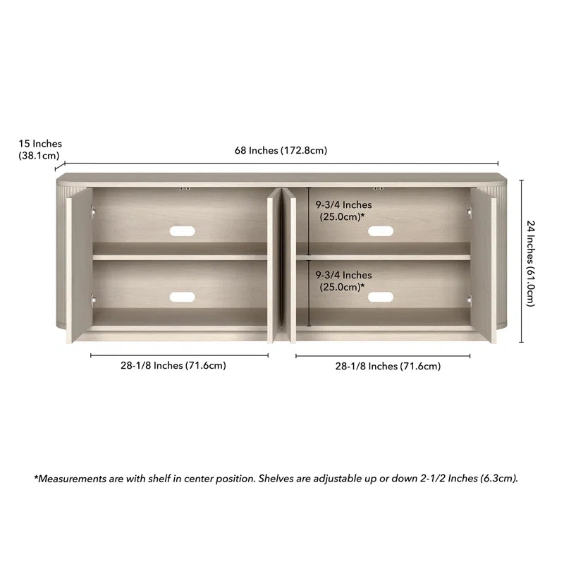 Canton Rectangular TV Stand for Tvs up to 75"