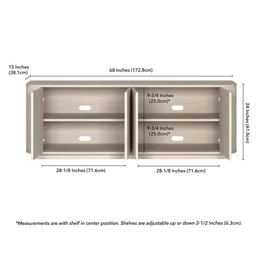 Canton Rectangular TV Stand for Tvs up to 75"