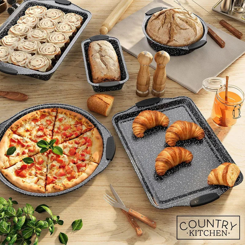 Nonstick Stackable Bakeware Set - Heavy Duty, Durable, Easy Release Baking Set, 10 Pcs