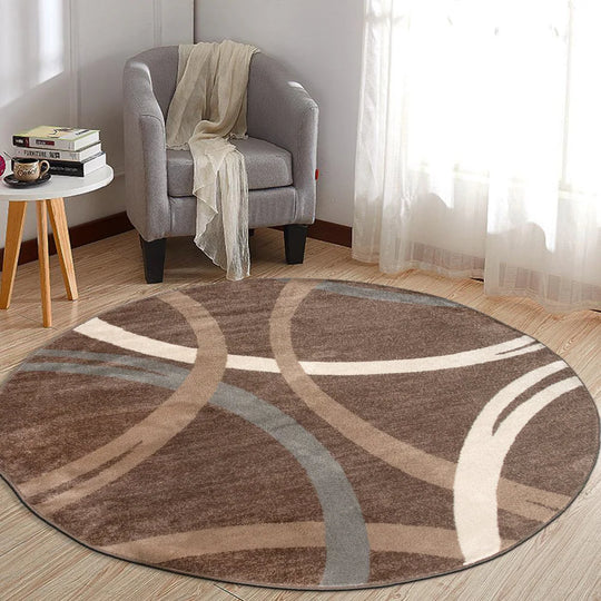Contemporary Abstract Circles Design Area Rug