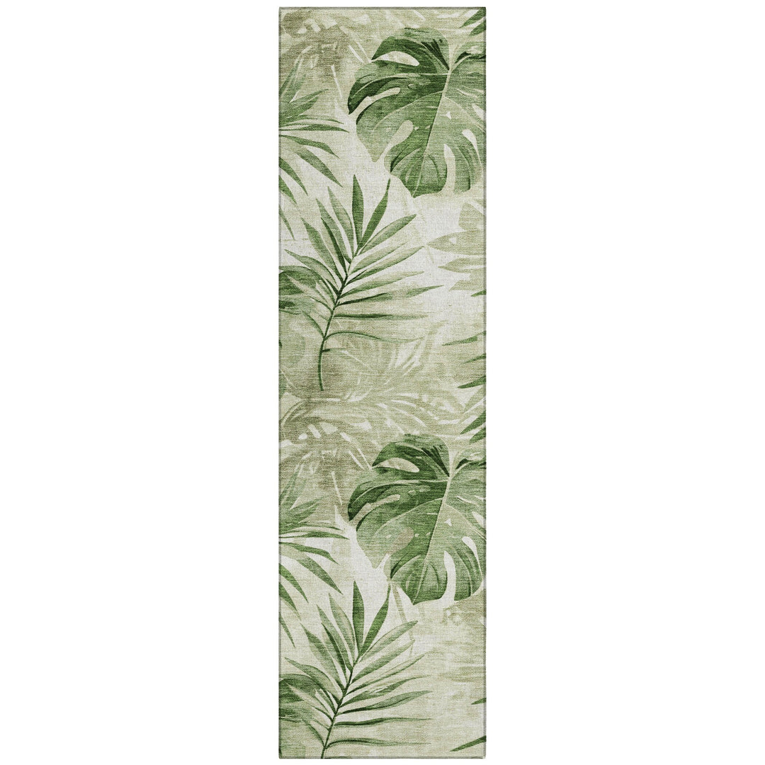 Machine Washable Indoor/ Outdoor Coastal Palm Chantille Rug