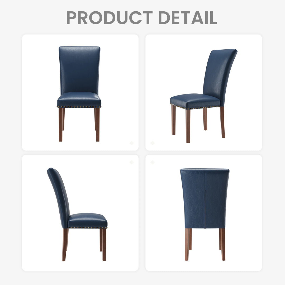 RENEWLINE Dining Chairs, Fabric with Nailhead Trim and Wood Legs