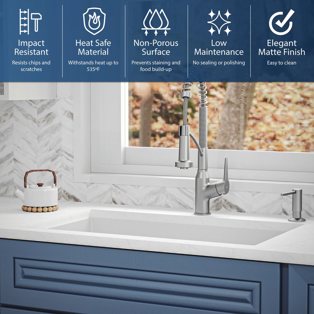 Undermount Quartz Single-Bowl Kitchen Sink