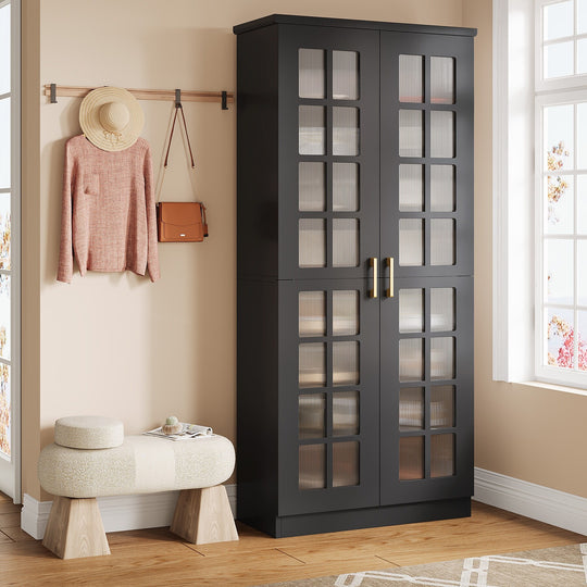 9-Tier Shoe Cabinet with Adjustable Shelves and Doors (71 Inches)