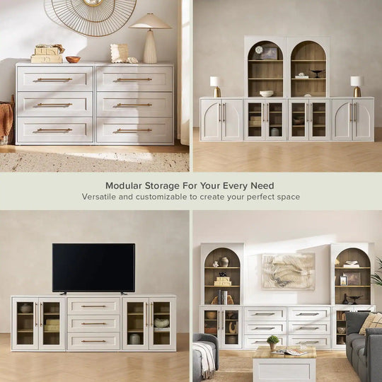 Mopio Blake 4 Piece Entertainment Center with Storage