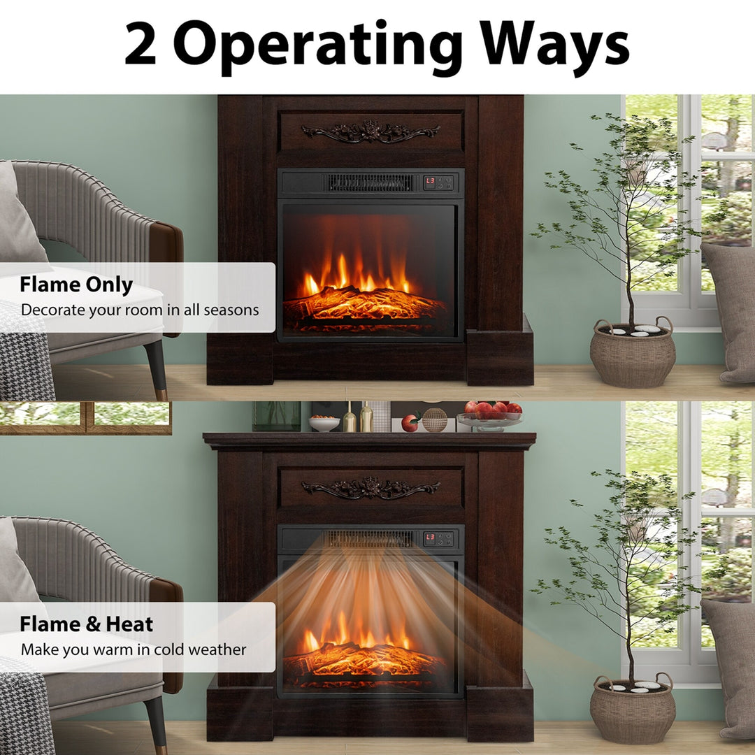 32" Electric Fireplace Mantel TV Stand Space Heater W/Remote - See Details