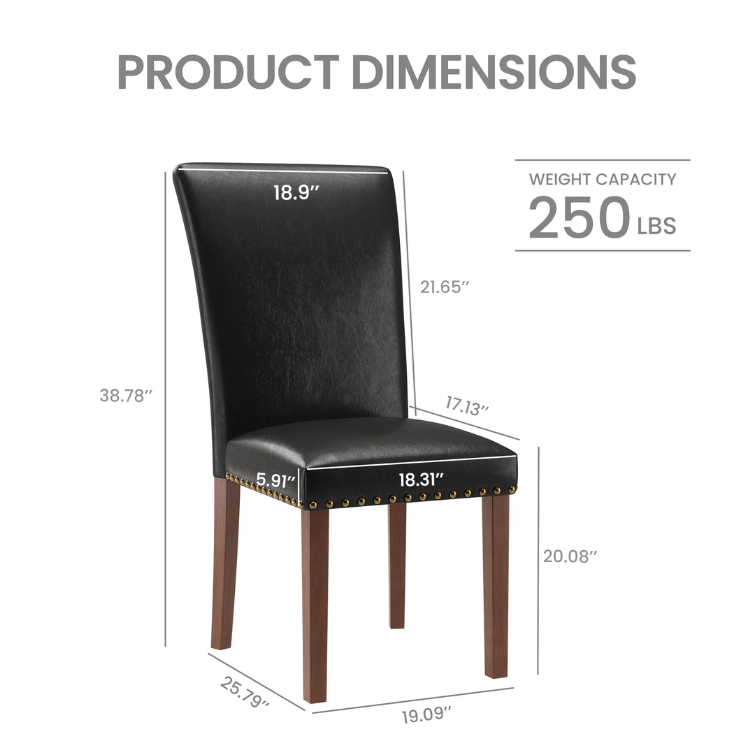 RENEWLINE Dining Chairs, Fabric with Nailhead Trim and Wood Legs