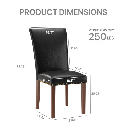 RENEWLINE Dining Chairs, Fabric with Nailhead Trim and Wood Legs