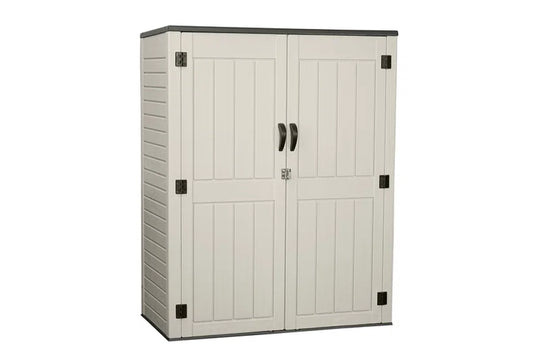 Vertical Resin Storage Shed, 60 Cuft Garden Tool Sheds & Outdoor Storage, Plastic Outdoor Storage Cabinet Waterproof, 5.6 X 2.3 Ft Backyard outside Lawn Mower Storage Shed,