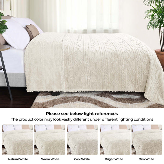 Arctic Boho Jacquard Plush Fluffy Fleece Blanket
