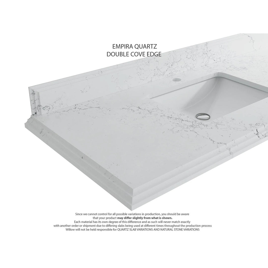 Willow Collection 84 in W X 22 in D X 36 in H Boston Double Bowl Sink Bathroom Vanity with Countertop