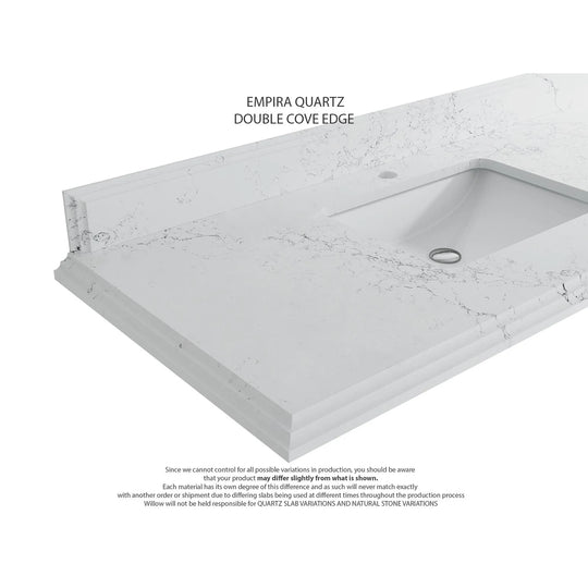 Willow Collection 84 in W X 22 in D X 36 in H Boston Double Bowl Sink Bathroom Vanity with Countertop