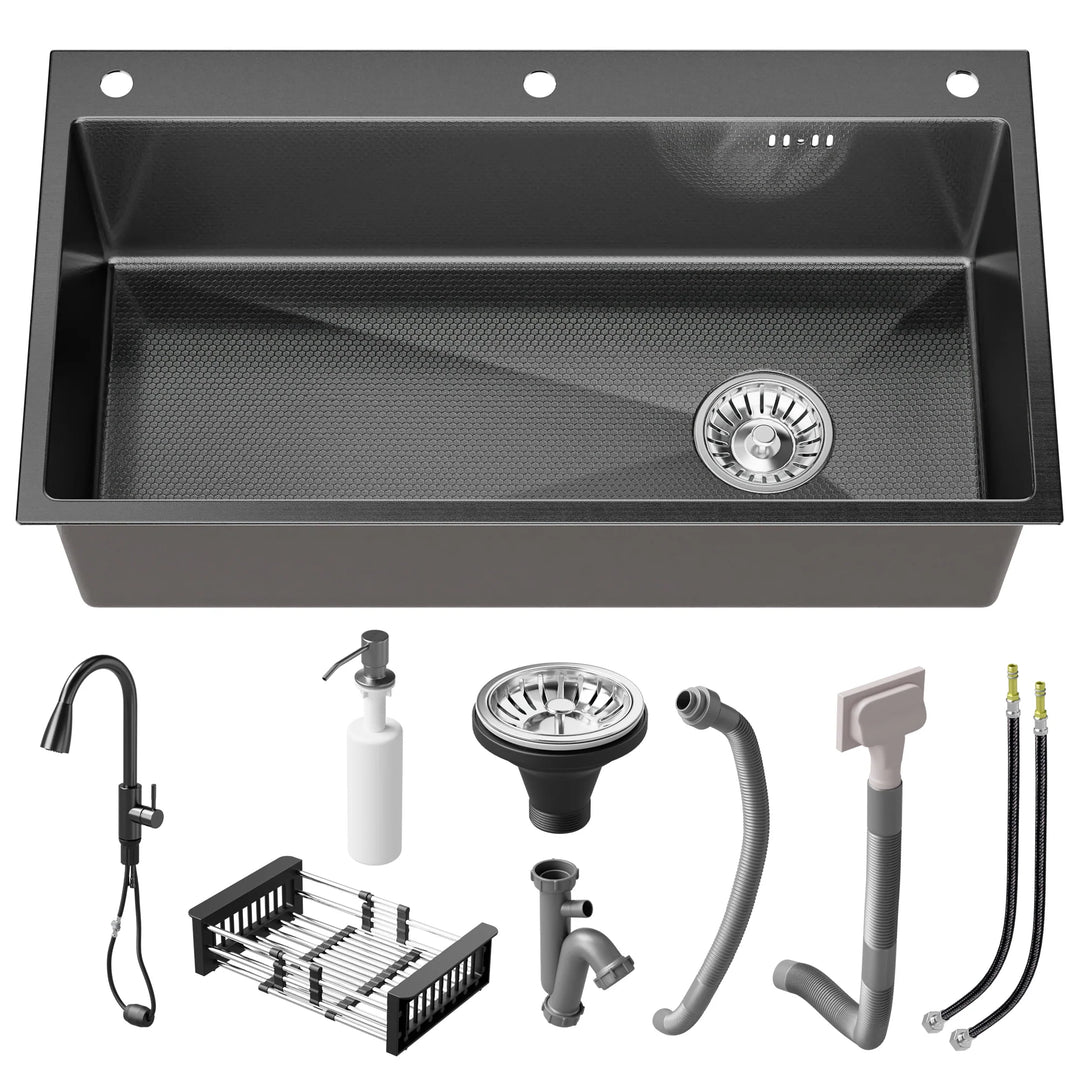 Drop-In/Undermount Single Bowl Stainless Steel Kitchen Sink
