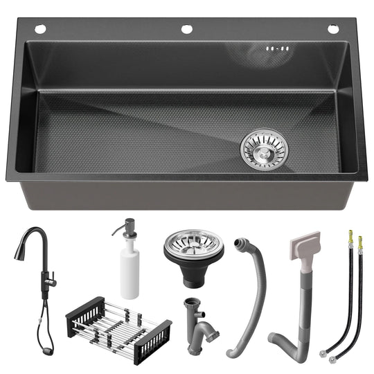Drop-In/Undermount Single Bowl Stainless Steel Kitchen Sink