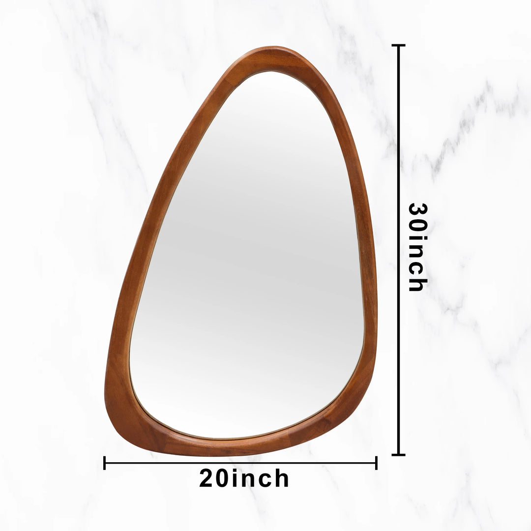 Irregular Mirror Asymmetrical Wood Wall Mirror