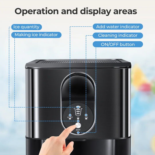Antarctic Star Coutertop Ice Maker,Portable Stainless Steel Ice Maker Machine 44Lbs/24H Ice Cubes with Auto Self-Cleaning