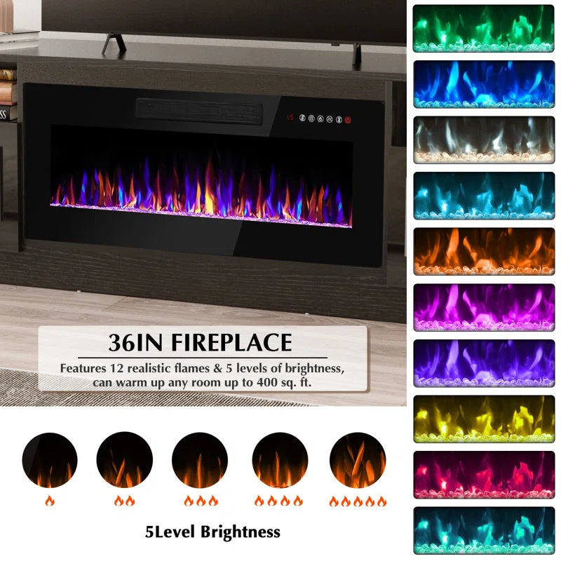 Alazik TV Stand for Tvs up to 78" with Fireplace Included